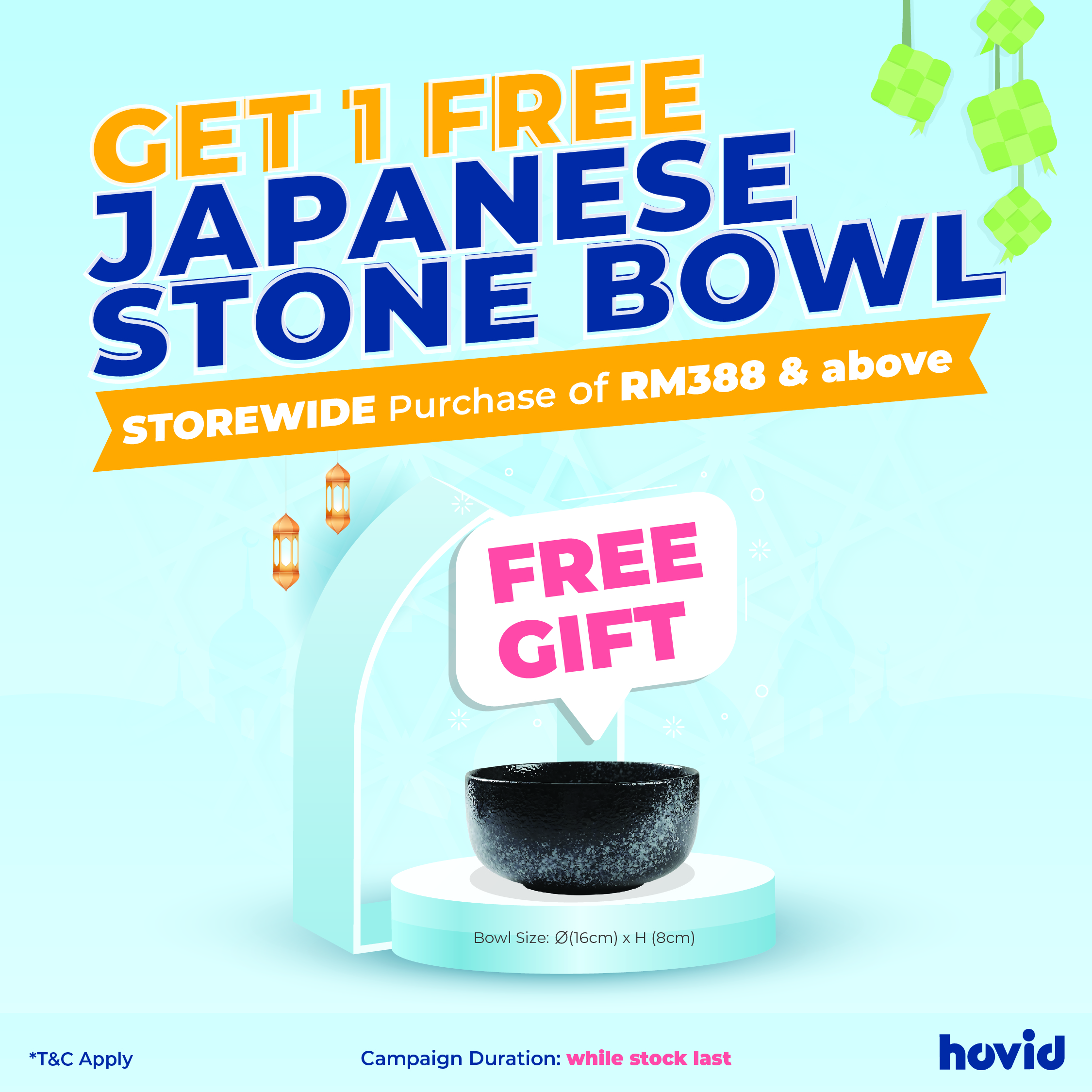 March April promo Purchase RM388 Free Japanses Stone Bowl